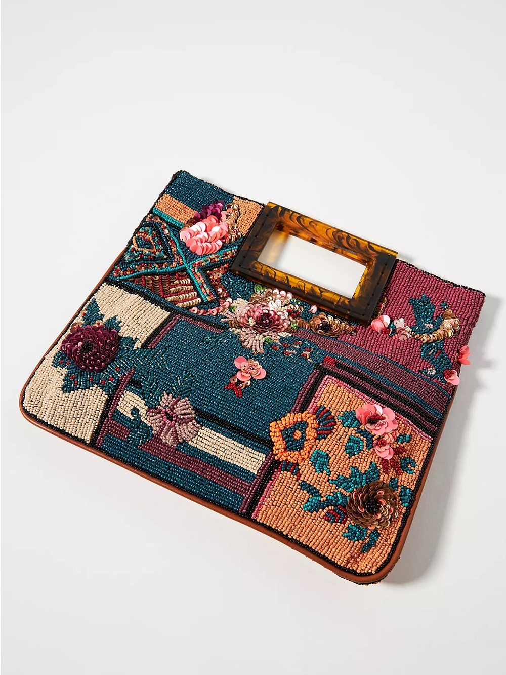 Anthropologie Embellished Patchwork Clutch Retail $128 New Without Tags